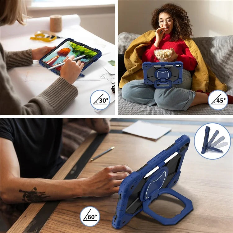 C3 for iPad 10.9 (2022) Case Contrast Color Silicone+PC Kickstand Anti-drop Tablet Cover