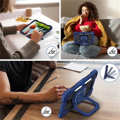C3 for iPad 10.9 (2022) Case Contrast Color Silicone+PC Kickstand Anti-drop Tablet Cover