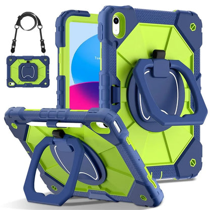 C3 for iPad 10.9 (2022) Case Contrast Color Silicone+PC Kickstand Anti-drop Tablet Cover