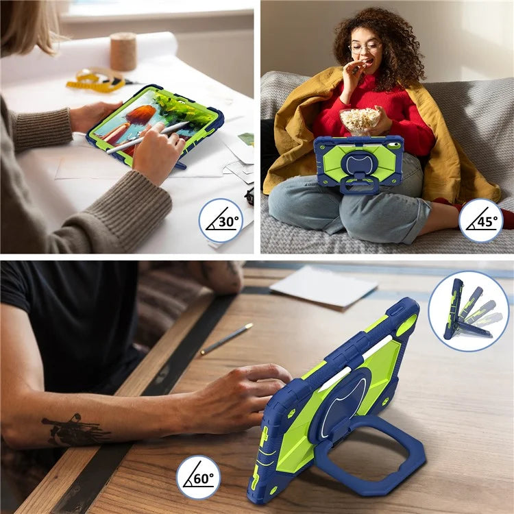 C3 for iPad 10.9 (2022) Case Contrast Color Silicone+PC Kickstand Anti-drop Tablet Cover