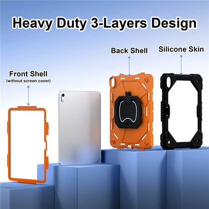 C3 for iPad 10.9 (2022) Case Contrast Color Silicone+PC Kickstand Anti-drop Tablet Cover