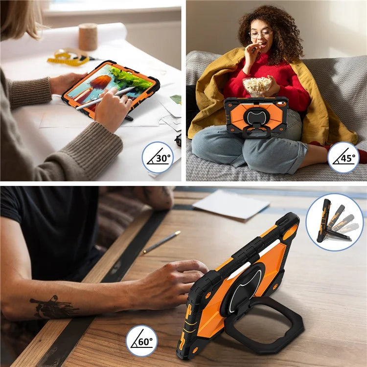 C3 for iPad 10.9 (2022) Case Contrast Color Silicone+PC Kickstand Anti-drop Tablet Cover