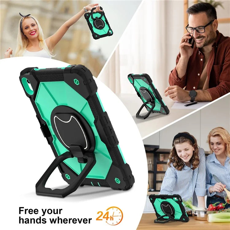 C3 for iPad 10.9 (2022) Case Contrast Color Silicone+PC Kickstand Anti-drop Tablet Cover