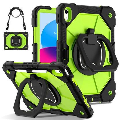 C3 for iPad 10.9 (2022) Case Contrast Color Silicone+PC Kickstand Anti-drop Tablet Cover