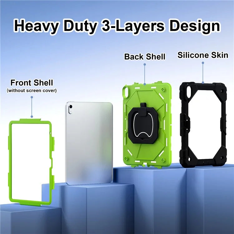 C3 for iPad 10.9 (2022) Case Contrast Color Silicone+PC Kickstand Anti-drop Tablet Cover