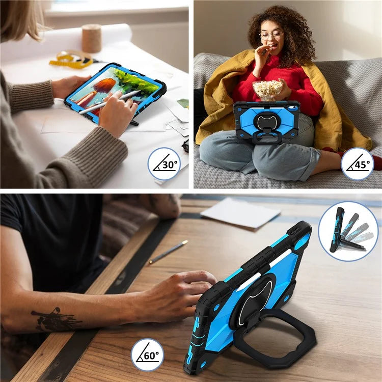 C3 for iPad 10.9 (2022) Case Contrast Color Silicone+PC Kickstand Anti-drop Tablet Cover