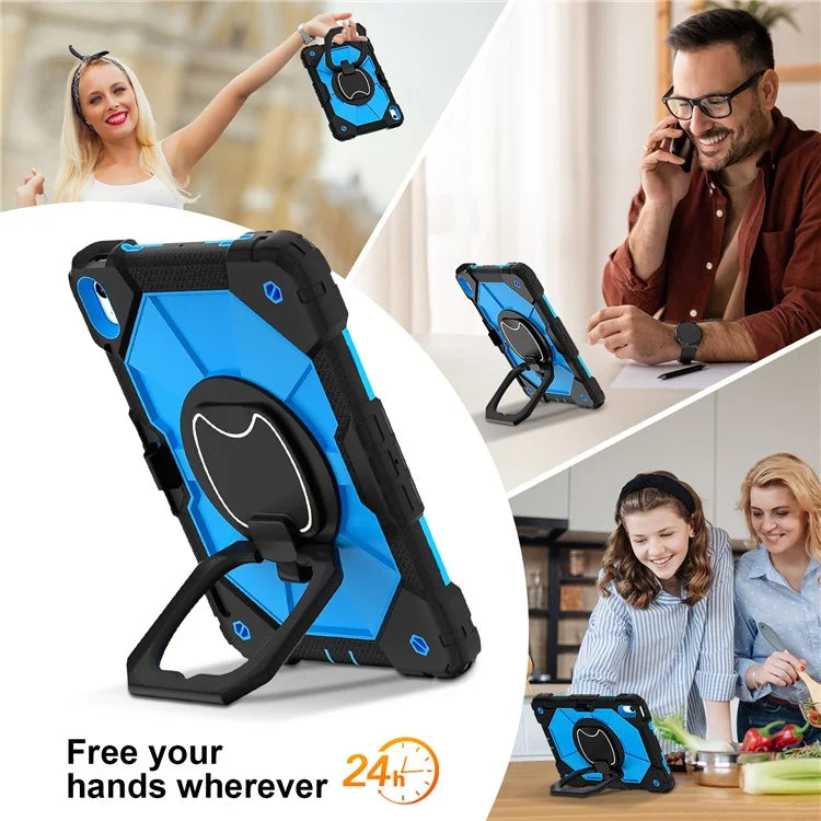 C3 for iPad 10.9 (2022) Case Contrast Color Silicone+PC Kickstand Anti-drop Tablet Cover