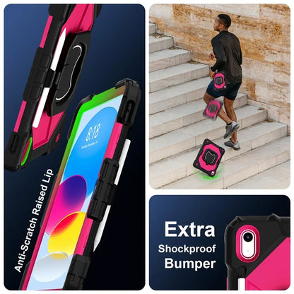 C3 for iPad 10.9 (2022) Case Contrast Color Silicone+PC Kickstand Anti-drop Tablet Cover