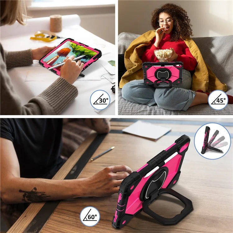 C3 for iPad 10.9 (2022) Case Contrast Color Silicone+PC Kickstand Anti-drop Tablet Cover