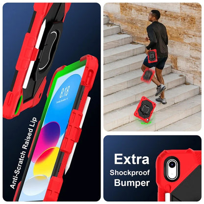 C3 for iPad 10.9 (2022) Case Contrast Color Silicone+PC Kickstand Anti-drop Tablet Cover
