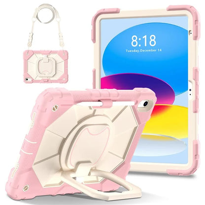 C3 for iPad 10.9 (2022) Case Contrast Color Silicone+PC Kickstand Anti-drop Tablet Cover