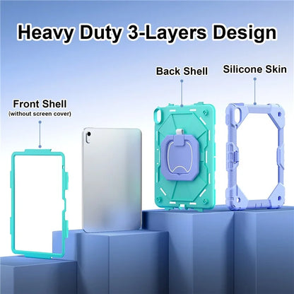 C3 for iPad 10.9 (2022) Case Contrast Color Silicone+PC Kickstand Anti-drop Tablet Cover