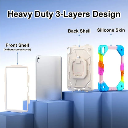 C3 for iPad 10.9 (2022) Case Contrast Color Silicone+PC Kickstand Anti-drop Tablet Cover