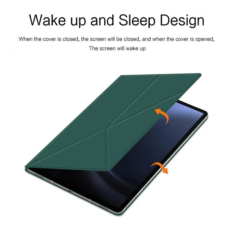 For Samsung Galaxy Tab S9 FE Case Magnetic V-fold Stand Tablet Cover with Auto Sleep  /  Wake