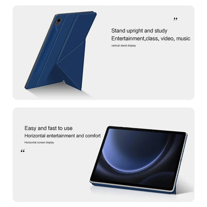 For Samsung Galaxy Tab S9 FE Case Magnetic V-fold Stand Tablet Cover with Auto Sleep  /  Wake