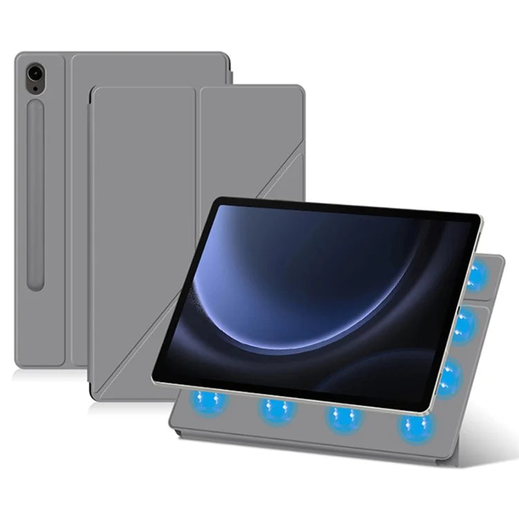 For Samsung Galaxy Tab S9 FE Case Magnetic V-fold Stand Tablet Cover with Auto Sleep  /  Wake