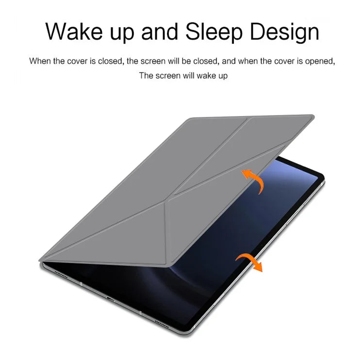 For Samsung Galaxy Tab S9 FE Case Magnetic V-fold Stand Tablet Cover with Auto Sleep  /  Wake