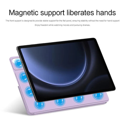 For Samsung Galaxy Tab S9 FE Case Magnetic V-fold Stand Tablet Cover with Auto Sleep  /  Wake