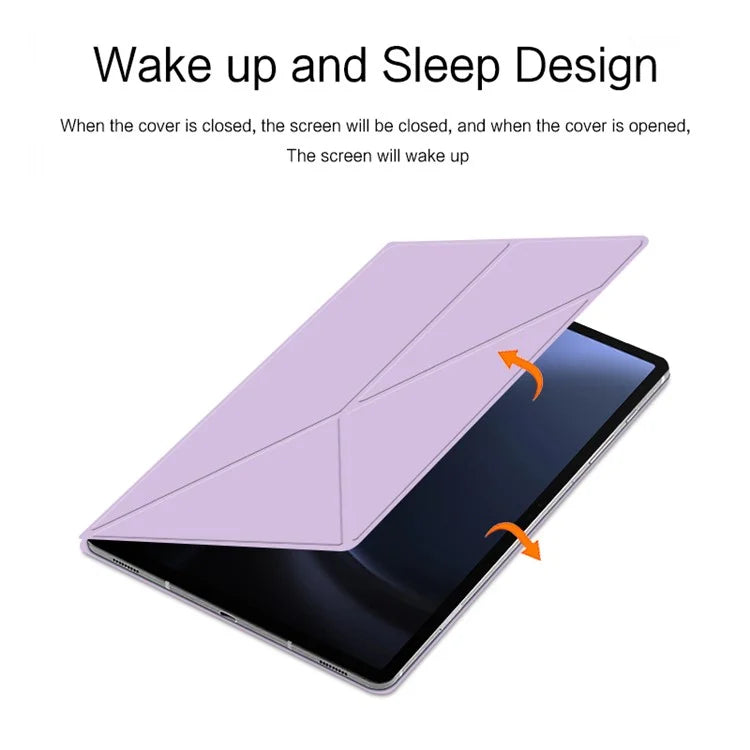 For Samsung Galaxy Tab S9 FE Case Magnetic V-fold Stand Tablet Cover with Auto Sleep  /  Wake