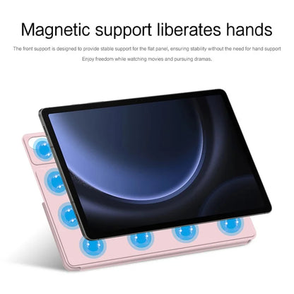 For Samsung Galaxy Tab S9 FE Case Magnetic V-fold Stand Tablet Cover with Auto Sleep  /  Wake