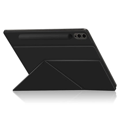 For Samsung Galaxy Tab S9 FE+ Case Magnetic PU Leather+PC Anti-scratch V-fold Stand Tablet Cover
