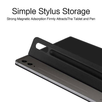 For Samsung Galaxy Tab S9 FE+ Case Magnetic PU Leather+PC Anti-scratch V-fold Stand Tablet Cover