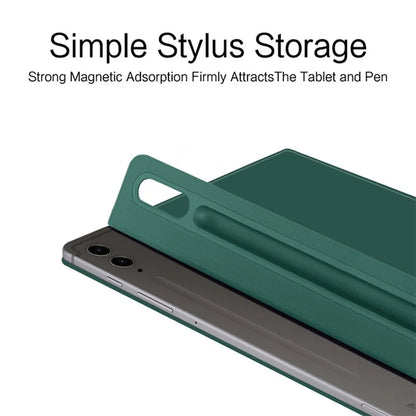 For Samsung Galaxy Tab S9 FE+ Case Magnetic PU Leather+PC Anti-scratch V-fold Stand Tablet Cover