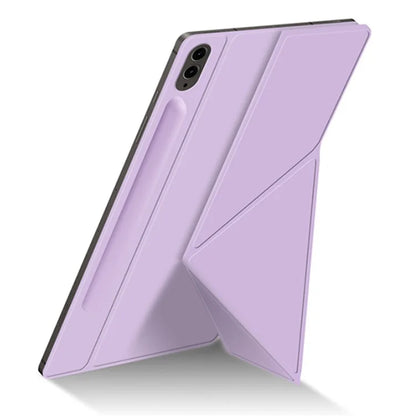 For Samsung Galaxy Tab S9 FE+ Case Magnetic PU Leather+PC Anti-scratch V-fold Stand Tablet Cover