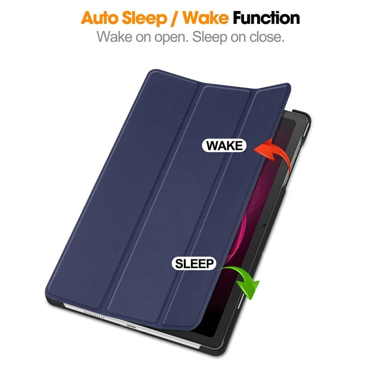 For T-Mobile REVVL Tab Tri-fold Stand Smart Case PU Leather Tablet Cover