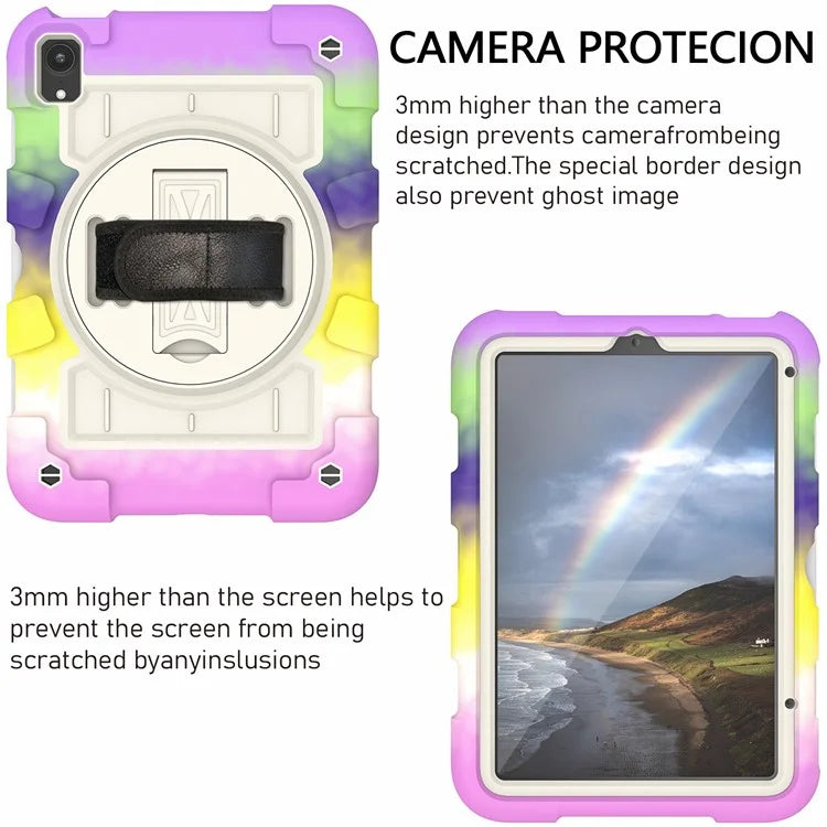 For iPad mini (2021) Tablet Case TPU+PC Kickstand Cover with Shoulder Strap