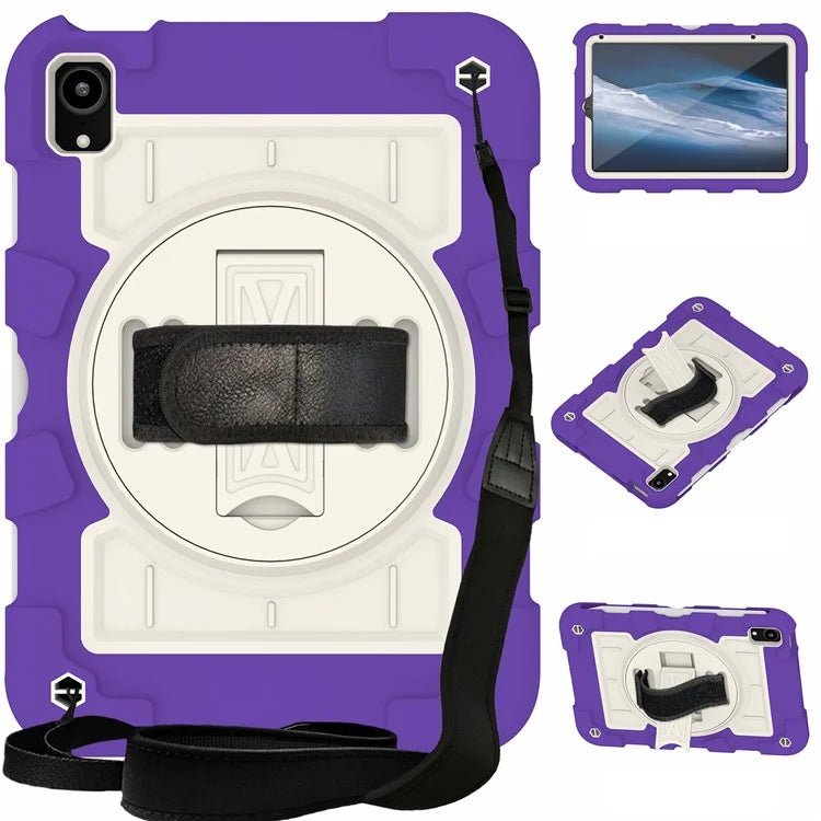 For iPad mini (2021) Tablet Case Hand Strap Kickstand Cover with Shoulder Strap