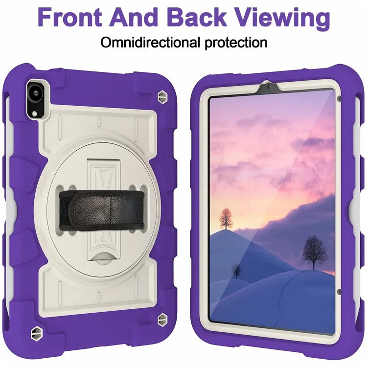 For iPad mini (2021) Tablet Case Hand Strap Kickstand Cover with Shoulder Strap