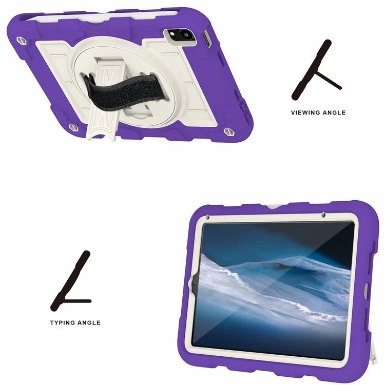 For iPad mini (2021) Tablet Case Hand Strap Kickstand Cover with Shoulder Strap