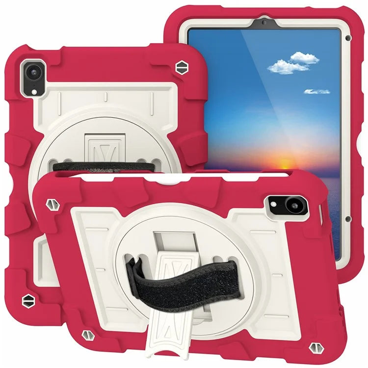 For iPad mini (2021) Tablet Case Hand Strap Kickstand Cover with Shoulder Strap