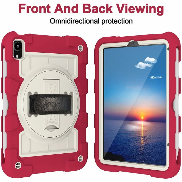 For iPad mini (2021) Tablet Case Hand Strap Kickstand Cover with Shoulder Strap