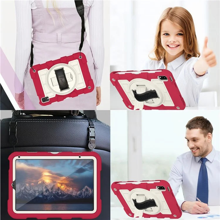 For iPad mini (2021) Tablet Case Hand Strap Kickstand Cover with Shoulder Strap