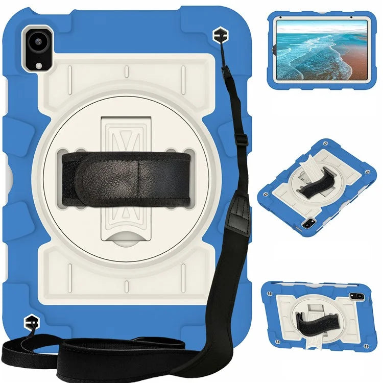 For iPad mini (2021) Tablet Case Hand Strap Kickstand Cover with Shoulder Strap