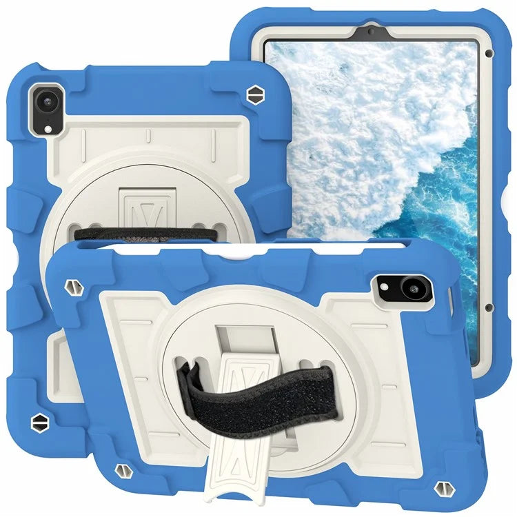 For iPad mini (2021) Tablet Case Hand Strap Kickstand Cover with Shoulder Strap