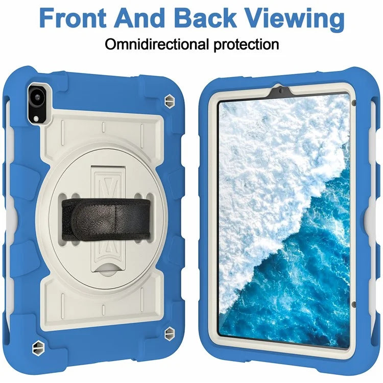 For iPad mini (2021) Tablet Case Hand Strap Kickstand Cover with Shoulder Strap