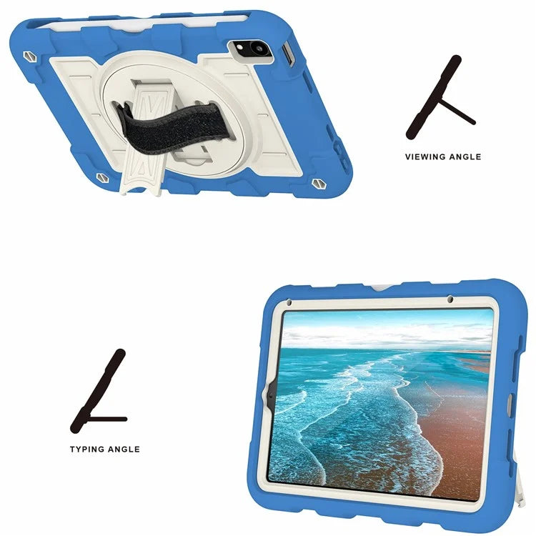 For iPad mini (2021) Tablet Case Hand Strap Kickstand Cover with Shoulder Strap