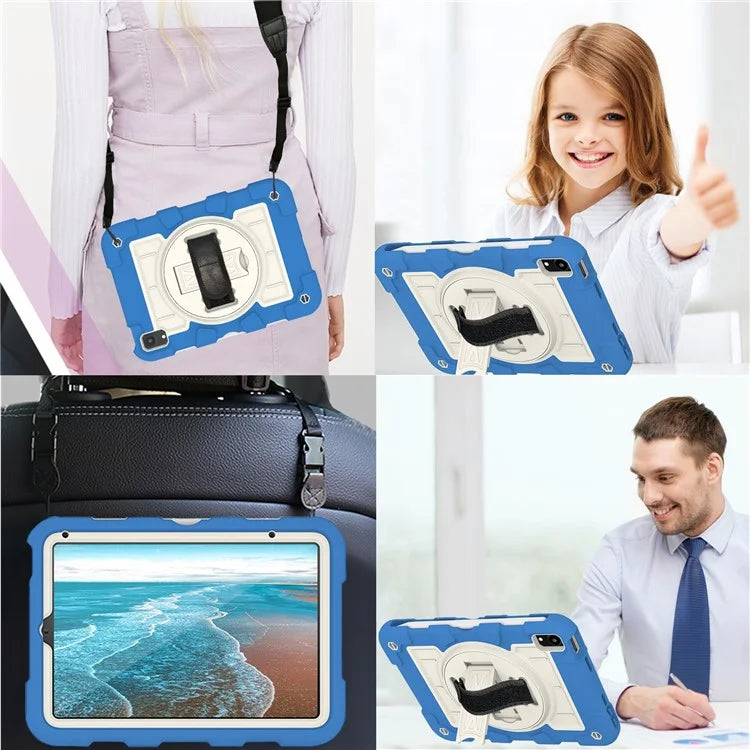 For iPad mini (2021) Tablet Case Hand Strap Kickstand Cover with Shoulder Strap