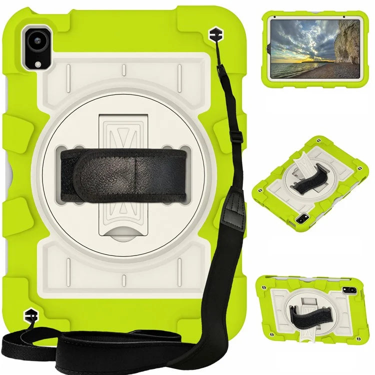 For iPad mini (2021) Tablet Case Hand Strap Kickstand Cover with Shoulder Strap