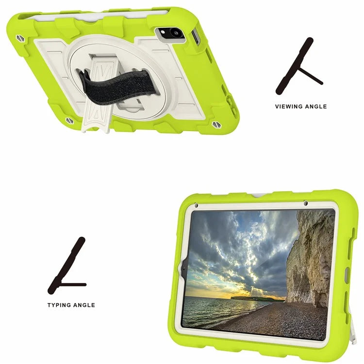 For iPad mini (2021) Tablet Case Hand Strap Kickstand Cover with Shoulder Strap
