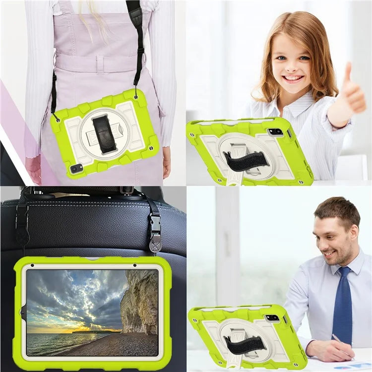 For iPad mini (2021) Tablet Case Hand Strap Kickstand Cover with Shoulder Strap