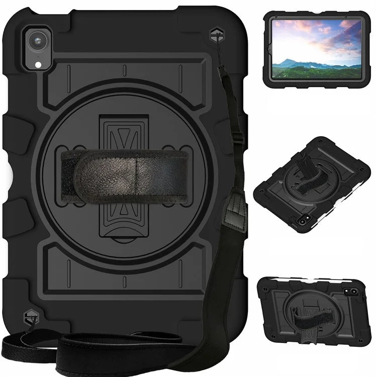 For iPad mini (2021) Tablet Case Hand Strap Kickstand Cover with Shoulder Strap
