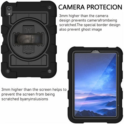 For iPad mini (2021) Tablet Case Hand Strap Kickstand Cover with Shoulder Strap