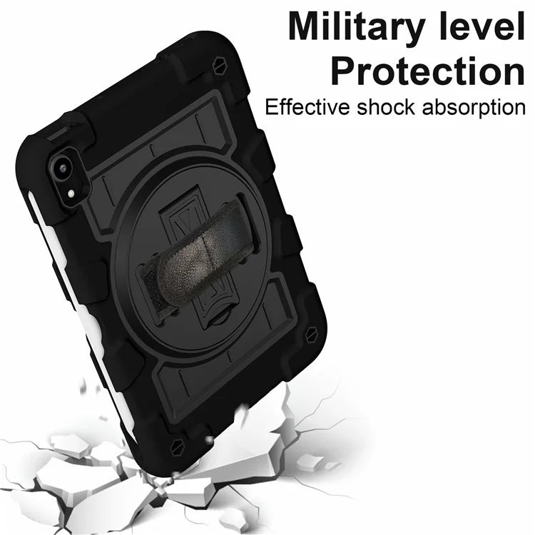 For iPad mini (2021) Tablet Case Hand Strap Kickstand Cover with Shoulder Strap