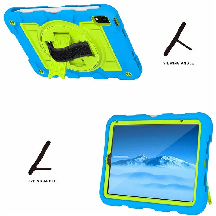 For iPad mini (2021) Tablet Case Hand Strap Kickstand Cover with Shoulder Strap