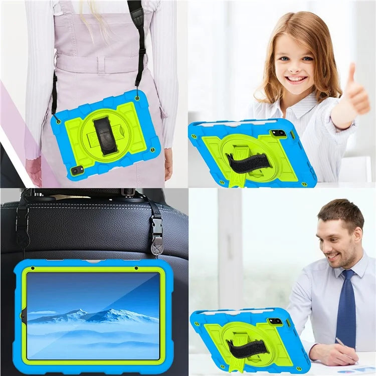For iPad mini (2021) Tablet Case Hand Strap Kickstand Cover with Shoulder Strap