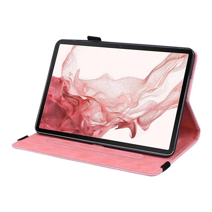 For Samsung Galaxy Tab S9 FE+ Tablet Case Card Slots Leather Cover Flower Pattern